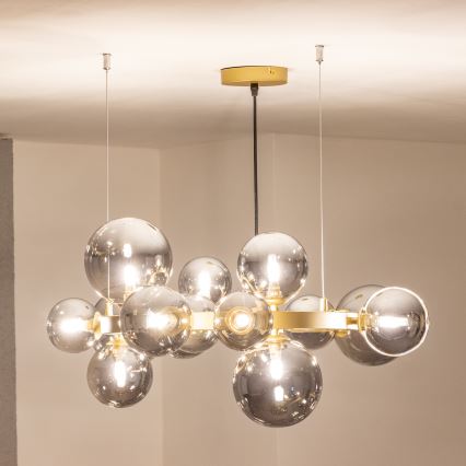 Brilagi - LED luster na sajli MILLA 15xG9/3W/230V zlatna/dimljena