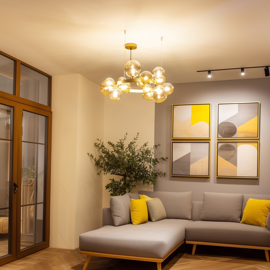 Brilagi - LED luster na sajli MILLA 15xG9/3W/230V zlatna