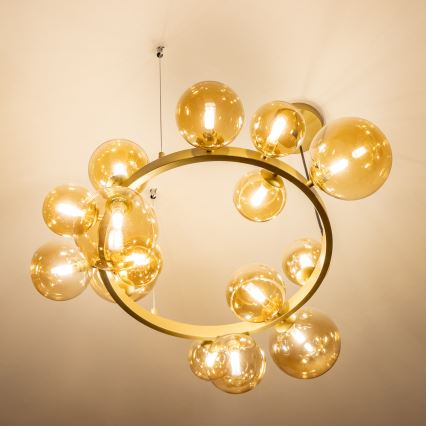 Brilagi - LED luster na sajli MILLA 15xG9/3W/230V zlatna