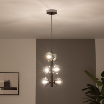 Brilagi - LED luster na sajli MILLA 6xG9/3W/230V crni hrom/dimljeno