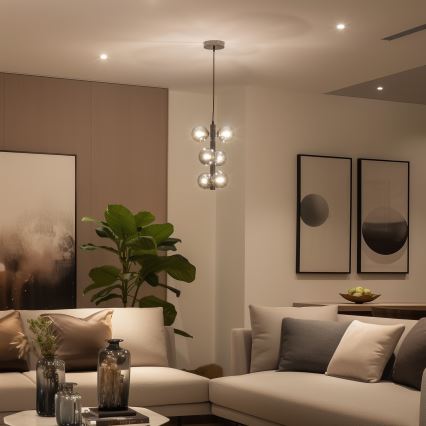 Brilagi - LED luster na sajli MILLA 6xG9/3W/230V crni hrom/dimljeno