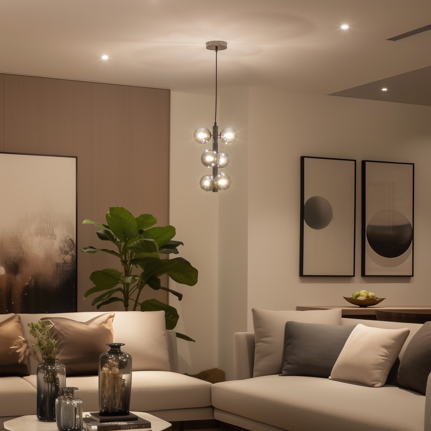 Brilagi - LED luster na sajli MILLA 6xG9/3W/230V crni hrom/dimljeno