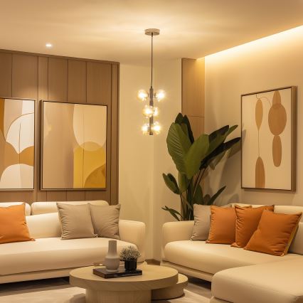 Brilagi - LED luster na sajli MILLA 6xG9/3W/230V crni hrom/zlatna