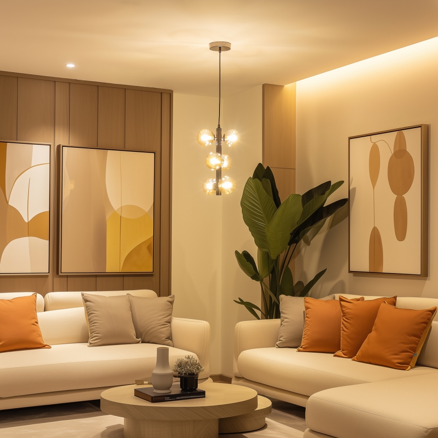 Brilagi - LED luster na sajli MILLA 6xG9/3W/230V crni hrom/zlatna