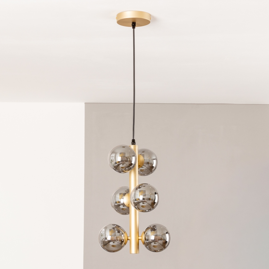 BRILAGI - LED luster na sajli MILLA 6xG9/3W/230V zlatna/zadimljena