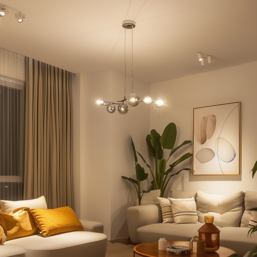 Brilagi - LED luster na sajli MISTEL 6xG9/3W/230V crni hrom/zadimljeno staklo