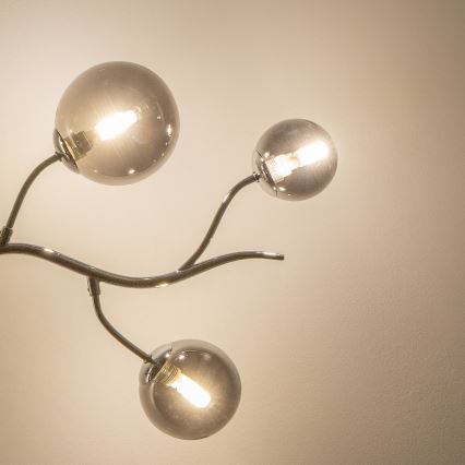 Brilagi - LED luster na sajli MISTEL 6xG9/3W/230V crni hrom/zadimljeno staklo