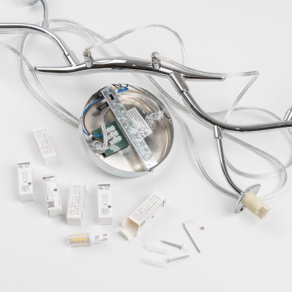 Brilagi - LED luster na sajli MISTEL 6xG9/3W/230V crni hrom/zadimljeno staklo