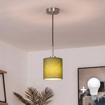 Brilagi - LED luster na sajli NUBILA 1xE27/60W/230V prečnik 14 cm crna/zelena
