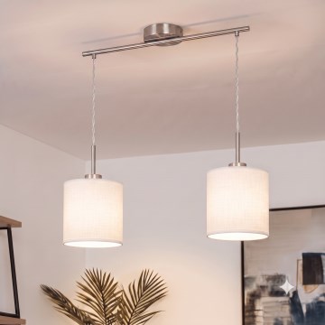 Brilagi - LED luster na sajli NUBILA 2xE27/60W/230V bela