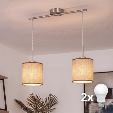Brilagi - LED luster na sajli NUBILA 2xE27/60W/230V braon