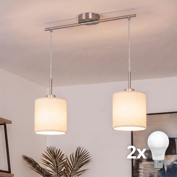 Brilagi - LED luster na sajli NUBILA 2xE27/60W/230V krem