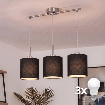 Brilagi - LED luster na sajli NUBILA 3xE27/60W/230V crna