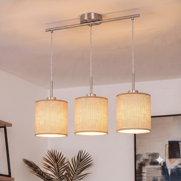 Brilagi - LED luster na sajli NUBILA 3xE27/60W/230V svetlo braon