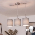 Brilagi - LED luster na sajli NUBILA 3xE27/60W/230V svetlo siva