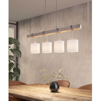 BRILAGI - LED luster na sajli NUBILA 4xE27/60W/230V siva/bela