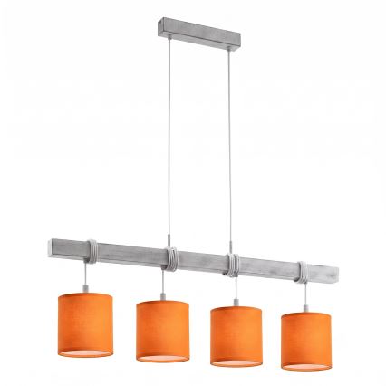 BRILAGI - LED luster na sajli NUBILA 4xE27/60W/230V siva/narandžasta