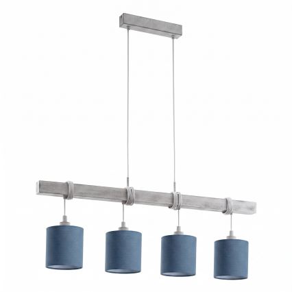BRILAGI - LED luster na sajli NUBILA 4xE27/60W/230V siva/tamno plava