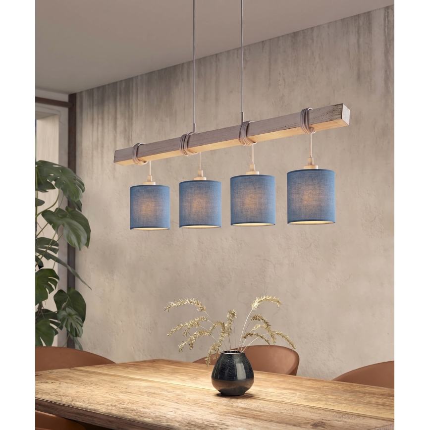 BRILAGI - LED luster na sajli NUBILA 4xE27/60W/230V siva/tamno plava