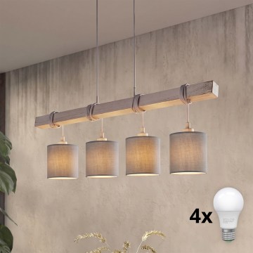 BRILAGI - LED luster na sajli NUBILA 4xE27/60W/230V svetlosiva