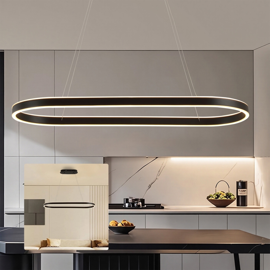 Brilagi - LED luster na sajli PONDIE LED/43W/230V 80x30 cm crna