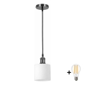 BRILAGI - LED luster na sajli RETRO GLASS 1xE27/60W/230V pr. 10 cm crna/bela