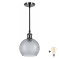 BRILAGI - LED Luster na sajli RETRO GLASS 1xE27/60W/230V pr. 18 cm crna/zadimljeno siva