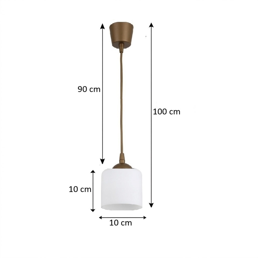 BRILAGI - LED luster na sajli RETRO GLASS 1xE27/60W/230V prečnik 10 cm braon/bela