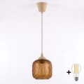 BRILAGI - LED luster na sajli RETRO GLASS 1xE27/60W/230V prečnik 14 cm bež/dimljeno braon