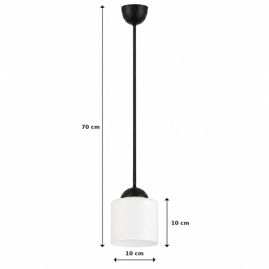 BRILAGI - LED luster na sajli RETRO GLASS 1xE27/60W/230V prečnik 14 cm crna/bela