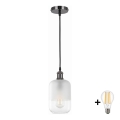 BRILAGI - LED luster na sajli RETRO GLASS 1xE27/60W/230V prečnik 14 cm crna/bela