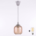 BRILAGI - LED luster na sajli RETRO GLASS 1xE27/60W/230V prečnik 14 cm srebrna/zadimljeno-braon