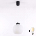BRILAGI - LED luster na sajli RETRO GLASS 1xE27/60W/230V prečnik 15 cm crna/bela