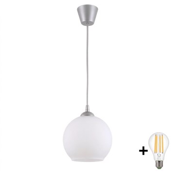 BRILAGI - LED luster na sajli RETRO GLASS 1xE27/60W/230V prečnik 15 cm srebrna/bela