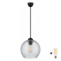 BRILAGI - LED luster na sajli RETRO GLASS 1xE27/60W/230V prečnik 25 cm crna/dimljeno siva