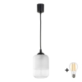 BRILAGI - LED luster na sajli RETRO GLASS 1xE27/60W/230V Ø 14 cm crna/bela