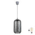 BRILAGI - LED luster na sajli RETRO GLASS 1xE27/60W/230V Ø 14 cm srebrna/dimna siva