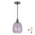 BRILAGI - LED luster na sajli RETRO GLASS 1xE27/60W/230V Ø 26 cm crna/zadimljena siva