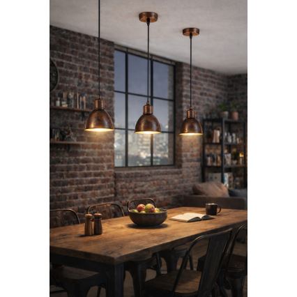 Brilagi - LED luster na sajli RIDDY 1xE27/60W/230V bakarna/patina