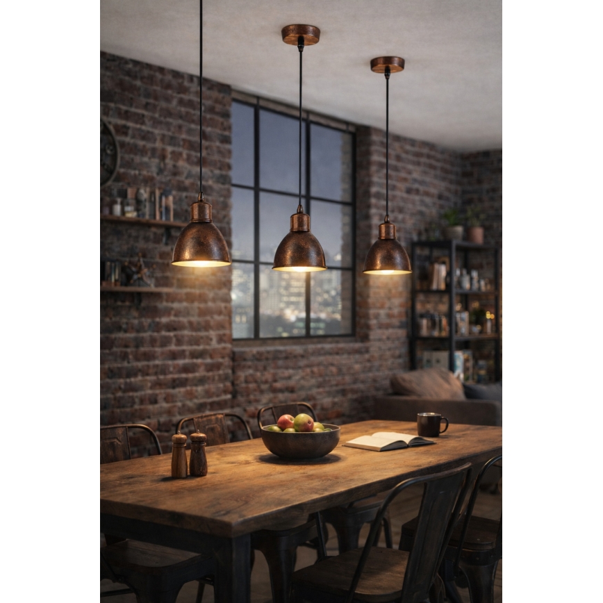 Brilagi - LED luster na sajli RIDDY 1xE27/60W/230V bakarna/patina