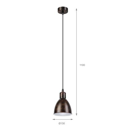 Brilagi - LED luster na sajli RIDDY 1xE27/60W/230V bakarna/patina