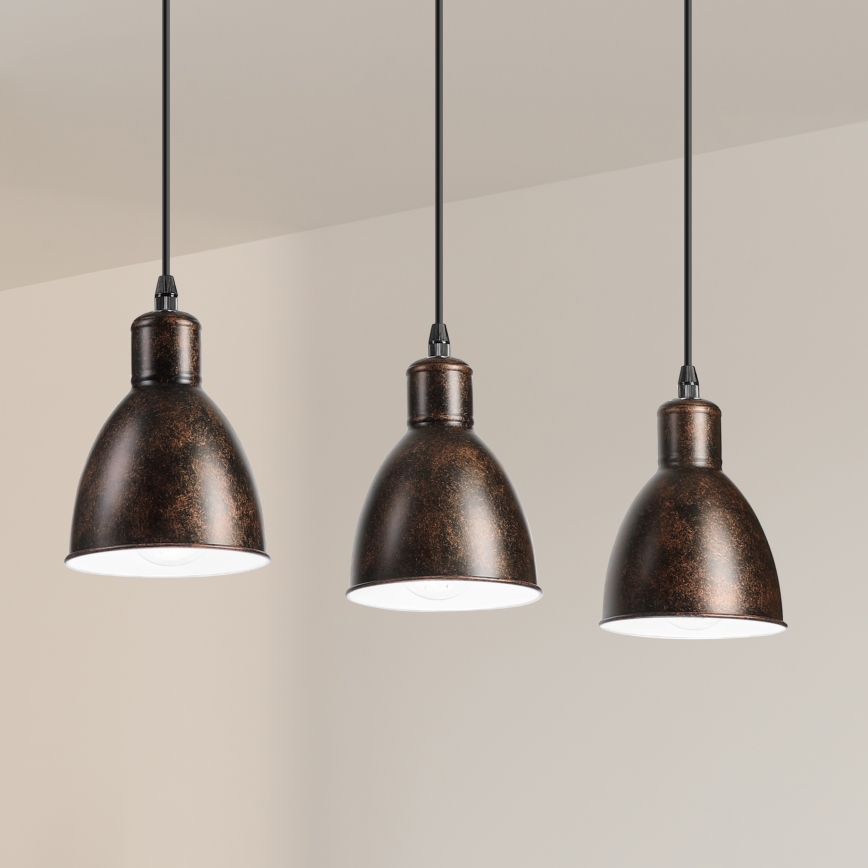 BRILAGI - LED luster na sajli RIDDY 3xE27/60W/230V bakar/patina