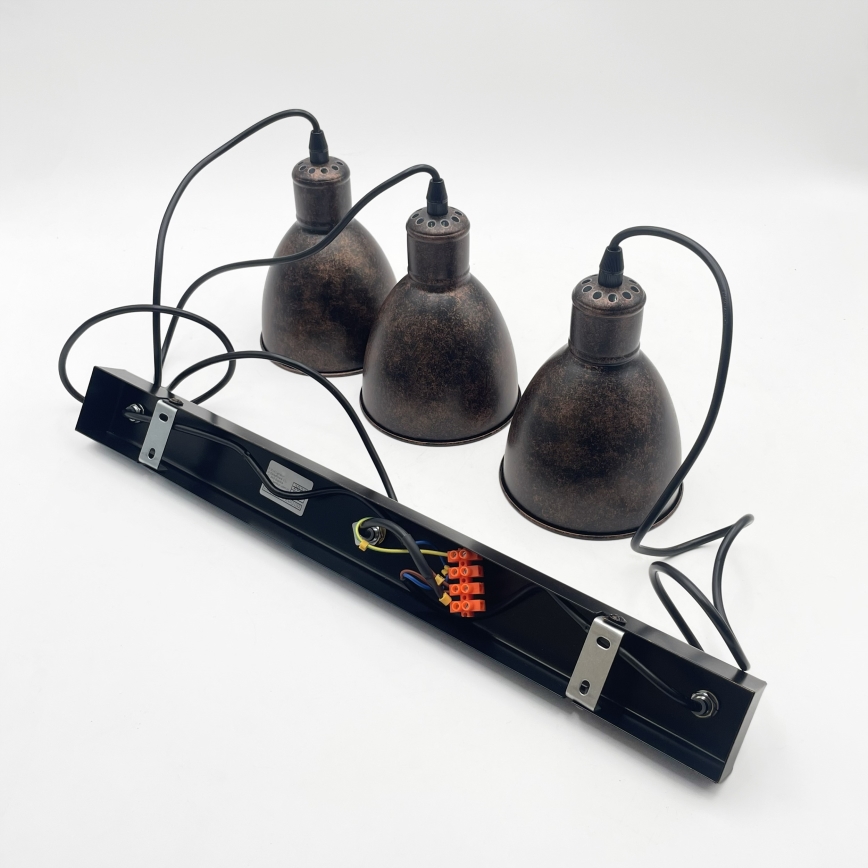 BRILAGI - LED luster na sajli RIDDY 3xE27/60W/230V bakar/patina