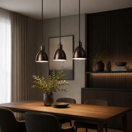 Brilagi - LED luster na sajli RIDDY 3xE27/60W/230V bakarna/patina