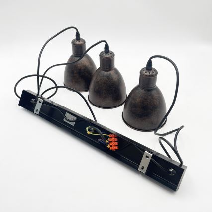 Brilagi - LED luster na sajli RIDDY 3xE27/60W/230V bakarna/patina