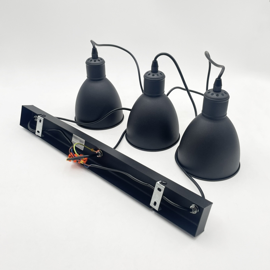 Brilagi - LED luster na sajli RIDDY 3xE27/60W/230V crna