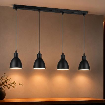 Brilagi - LED luster na sajli RIDDY 4xE27/60W/230V crna