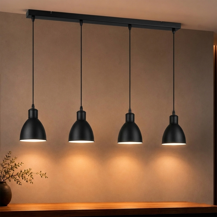 Brilagi - LED luster na sajli RIDDY 4xE27/60W/230V crna
