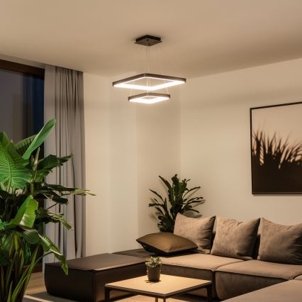 Brilagi - LED prigušiva luster na sajli FALCON SLIM LED/78W/230V 3000-6500K 50x50 cm crna + daljinski upravljač