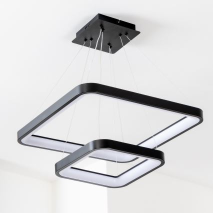 Brilagi - LED prigušiva luster na sajli FALCON SLIM LED/78W/230V 3000-6500K 50x50 cm crna + daljinski upravljač